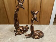 giraffe figurines ceramic vintage 9.25” and 7.25” Small Giraffe Glued picture