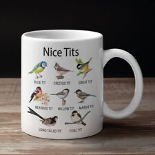 Nice Tits Coffee Mug,  Bird Lovers Gift, Tit Birds, Funny Bird Present picture