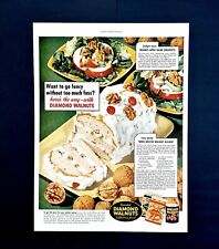 California Diamond Walnuts ad original vintage 1948 cake recipe advertisement picture