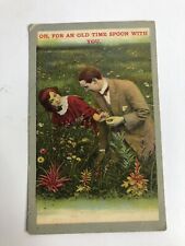 Antique Postcard 1917 Creepy Flirty Couple Posted, Divided Back picture