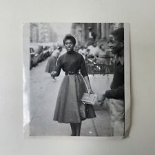 Vintage African American Snapshot Photo Black Woman Walking Down Street New York picture