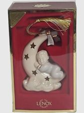 Lenox Babys First Christmas Boy Sleeping on Moon Ornament 2003 Vntg Home Decor  picture