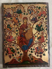 Tree of Jesse Orthodox Byzantine Icon Hand painted VERY BIG ICON picture
