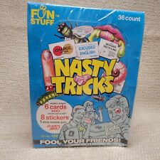 New Sealed 1990 Nasty Tricks Fun Stuff Wax Box Cards & Stickers 36 Packs 230521G picture