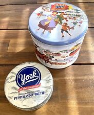 Vintage Chex Mix & YORK Peppermint Pattie Lidded Christmas Tins picture