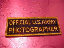 CERTIFIED W.W.2 U.S. ARMY PHOTOGRAPHER PATCH ORIGINAL SNOWY BACK NEW 4 X 1 1/2  picture