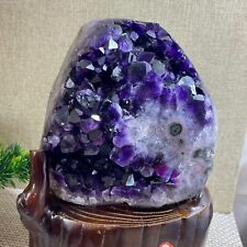 Brazil natural amethyst geode purple quartz cave cathedral+base 5230g picture