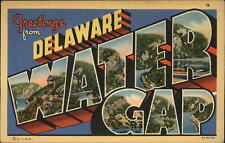 Delaware Water Gap ~ LARGE LETTER ~ unused linen postcard ~ sku085 picture