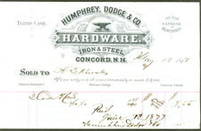 Humphrey Dodge Hardware Iron Steel Concord NH bill 1877 picture