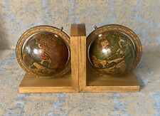 Vintage - Zona Torrida - Rotating Globe Old World Map Wood Bookends - Italy  picture