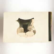 Ghostly Little Girls Masked RPPC Postcard 1920s Front Porch Real Photo B3015 picture