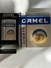 Vintage 1999 Camel Lights Chrome Zippo Lighter New W/ Matching Collectible Tin picture
