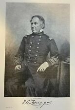 1886 Vintage Magazine Illustration Rear-Admiral David Farragut picture