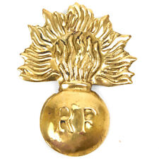 French WWI Adrian Helmet Era Flaming Bomb Brass Badge picture