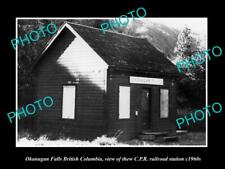 OLD LARGE HISTORIC PHOTO OF OKANAGAN FALLS BC CANADA CPR RAILWAY STATION c1960 picture