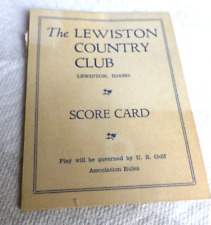 VINTAGE SCORE CARD LEWISTON COUNTRY CLUB  GOLF LEWISTON IDAHO c. 1937 picture