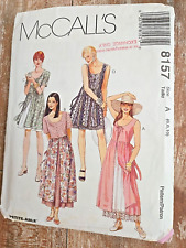 McCall's Sewing Pattern 8157 VTG 90' Misses Dresses  2 Lengths  6-10 Cottagecore picture