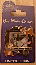 Disney D23 Expo One Man's Dream Animation Walt Chip Dale LE 1500 Pin picture
