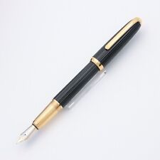 Cartier Fountain Pen Louis Cartier Black Composite/Gold Plate Gaudroon M Used picture