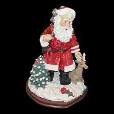 Vintage Resin Santa With Sack Of Toys & Reindeer. 11”x 9” X 8” picture