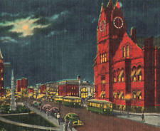 Anderson South Carolina SC Plaza Night-Time Scene Unposted Vintage Postcard picture