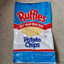 1980s RUFFLES Potato Chips GET YOUR OWN BAG - Vintage 13x8.5 EMPTY FRITO LAY picture