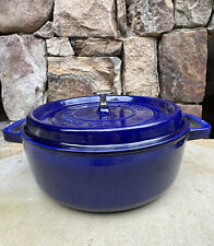 La Cocotte Staub Enameled Cast Iron Round Dutch Oven 10” 4 Qt # 26 Blue picture
