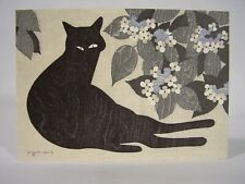 Kiyoshi Saito Postcard Rainy Season, Kamakura - from Cat Series picture