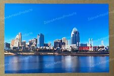 Postcard blank unused Cincinnati Skyline OH 4x6 with description and background picture