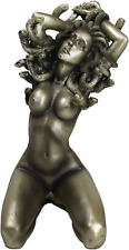 Ebros Greek Mythology Kneeling Nude Goddess Medusa with Snake Hair Statue 6