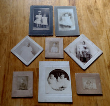 8 Antique Black and White Mounted Photos - Babies and Children picture