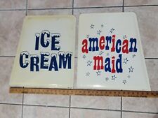 2 Vintage American Maid Ice Cream Truck Sign Dairy Farm Delivery Bicycle  picture