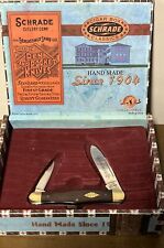 2006 Schrade Classic Folding Pocket Knife Tobacco W/Cigar Box Never Used 2 Blade picture