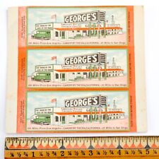 Vintage 1930's Matchbook Cardiff by the Sea, CA George's Restaurant Gas Station picture