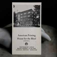 Vtg Post Card American Printing House for Blind Louisville KY Braille Postcard picture