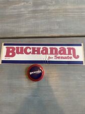 Pat Buchanan for Senate Political Campaign Car Bumper Sticker New & Sticker picture