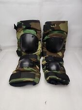US Military Surplus Woodland Tactical Knee & Elbow Pads MEDIUM Water-resistant picture