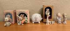Lot of 5 Precious Moments Figurines (1988-89 Collector's Club) + Piggy Bank picture