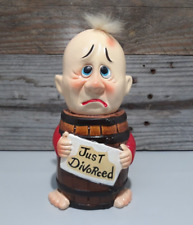 Vintage 1960's Just Divorce Man in Barrel Coin Bank Made in Japan picture
