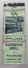 Matchbook Cover Rainbow Grill Ontario Canada Chicken In A Basket To Go picture