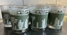 7 Vintage Jeanette Hellenic Green (Wedgewood) shot glasses picture