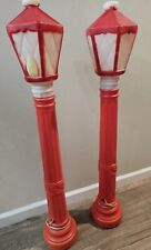 SET OF 2 VINTAGE EMPIRE BLOW MOLD LANTERN CANDLE LAMP POST STREET LIGHT DICKENS picture
