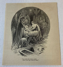 1877 magazine engraving~ BABY JESUS IS BORN picture