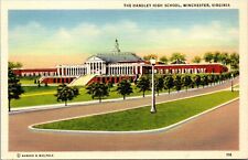 Vtg Winchester Virginia VA Handley High School 1930s Unused Linen Postcard picture