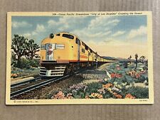 Postcard Union Pacific Railroad Streamliner City of Los Angeles Chicago Train picture