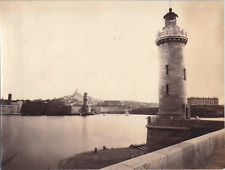 France, Marseille, Lighthouse of Sainte Marie, vintage print, ca.1880 vintage print picture