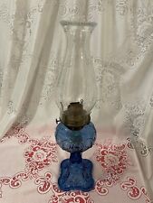 Antique Coolidge Drape Glass Oil Kerosene Lamp #2 Queen Anne Burner w/ Wick picture