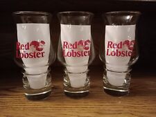 Set of 3 Libbey 1980's Red Lobster Logo Hurricane Pint Glasses, 16 oz Barware picture