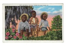 Early 1900's  E.C. Kropp Co. Postcard Summer Time, 3 Boys on a Fence picture