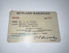 Vintage Antique Rutland Railroad Ticket Pass 1929 picture